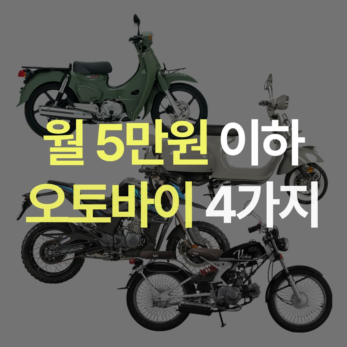 월 5만원 이하로 즐길 수 있는 오토바이 4가지‼️